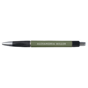 Gepersonaliseerd Moderne Pen Olive Groen en Wit