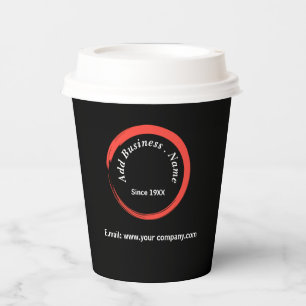 Gepersonaliseerd moderne zwarte professional papieren bekers