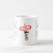 Gepersonaliseerd Mok blauw en wit pet Snowman Face (Center)