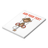 Gepersonaliseerd Monkey Gymnast op Rings Notiepad Notitieblok (Gedraaid)