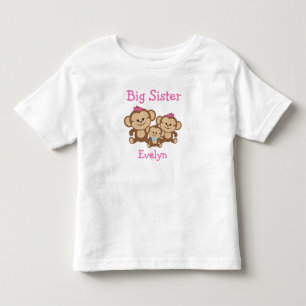 Gepersonaliseerd Monkeys Grote Zus Kinder Shirts