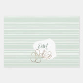 Gepersonaliseerd monogram Abstracte Floral Wedding Inpakpapier Vel (Voorkant 2)