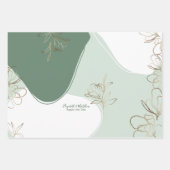 Gepersonaliseerd monogram Abstracte Floral Wedding Inpakpapier Vel (Voorkant)