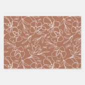 Gepersonaliseerd monogram Abstracte Floral Wedding Inpakpapier Vel (Voorkant 3)