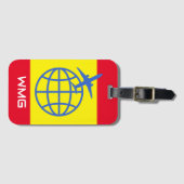 Gepersonaliseerd monogram Bagagelabel (Voorkant (horizontaal))