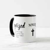 Gepersonaliseerd monogram BAPTISM Mok (Voorkant links)