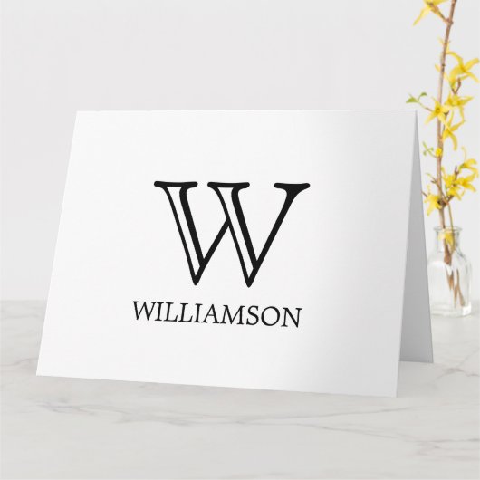 Gepersonaliseerd monogram - Bedankt Kaart (Gele Bloem)