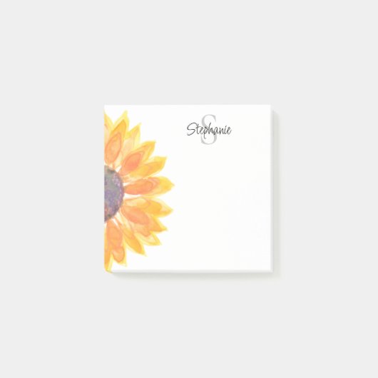 Gepersonaliseerd monogram bloemig post-it® notes (Voorkant)