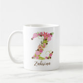 Gepersonaliseerd monogram Bloemletter Z Koffiemok (Links)