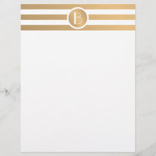 Gepersonaliseerd monogram Briefpapier met gouden s Briefhoofd