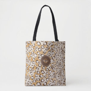 Gepersonaliseerd Monogram Cheetah Print Animal Pat Draagtas