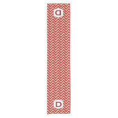 Gepersonaliseerd Monogram Chevron Pattern A15D Red Korte Tafelloper (Voorkant)