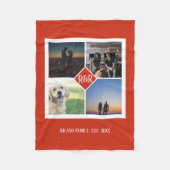 Gepersonaliseerd Monogram Custom 4 Fotocollage Fleece Deken (Voorkant)