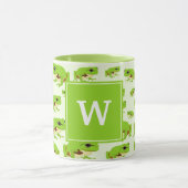 Gepersonaliseerd monogram Cute Green Tree Pattern Mok (Midden)