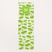 Gepersonaliseerd monogram Cute Green Tree Pattern Yogamat (Voorkant)