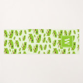 Gepersonaliseerd monogram Cute Green Tree Pattern Yogamat (Voorkant (horizontaal))