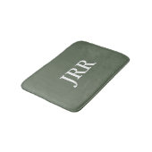 Gepersonaliseerd Monogram Deep Lichen Green Badmat (Gekanteld)