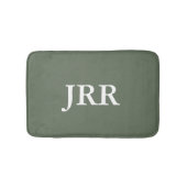 Gepersonaliseerd Monogram Deep Lichen Green Badmat (Voorkant)