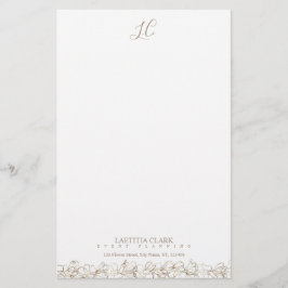 Gepersonaliseerd monogram Elegant Floral Briefpapier