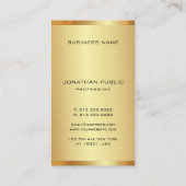 Gepersonaliseerd monogram elegant Gold look vertic Visitekaartje (Achterkant)