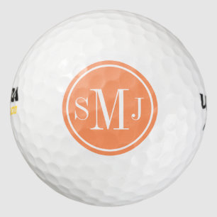 Gepersonaliseerd monogram en atoomOranje Lijst Golfballen