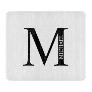Gepersonaliseerd monogram en directielijn snijplank