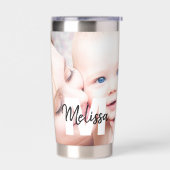 Gepersonaliseerd monogram en foto geïsoleerde drinkbeker (Links)