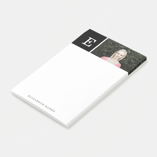Gepersonaliseerd | Monogram en foto Post-it® Notes (Schuin)