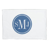 Gepersonaliseerd monogram en Klassiek blauw Kussensloop (Voorkant)