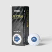 Gepersonaliseerd monogram en Klassiek blauw Lijst Golfballen (Verpakking)