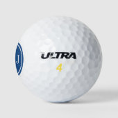 Gepersonaliseerd monogram en Klassiek blauw Lijst Golfballen (Logo)