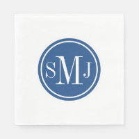 Gepersonaliseerd monogram en Klassiek blauw