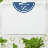 Gepersonaliseerd monogram en Klassiek blauw Theedoek (Gevouwen)