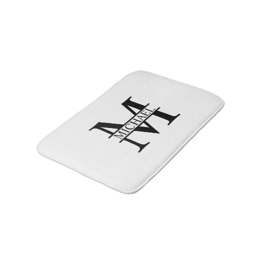 Gepersonaliseerd monogram en naam badmat (Gekanteld)