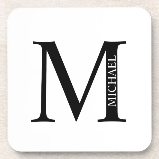 Gepersonaliseerd monogram en naam bagagedrager bier onderzetter (Voorkant)