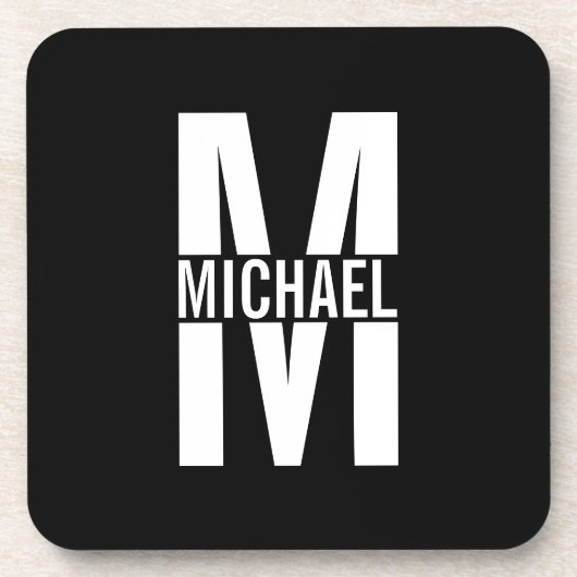 Gepersonaliseerd monogram en naam bagagedrager bier onderzetter (Voorkant)