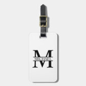 Gepersonaliseerd monogram en naam bagagelabel (Voorkant verticaal)