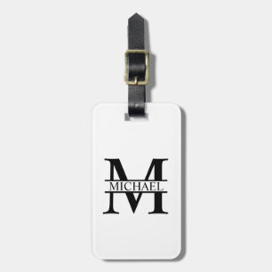 Gepersonaliseerd monogram en naam bagagelabel