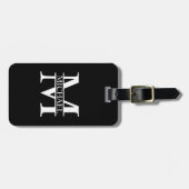 Gepersonaliseerd monogram en naam bagagelabel (Voorkant horizontaal)