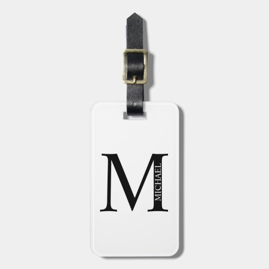 Gepersonaliseerd monogram en naam Bagagelabel (Voorkant verticaal)
