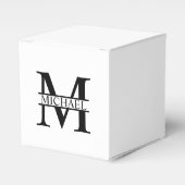 Gepersonaliseerd monogram en naam bedankdoosjes (Voorkant Zijde)