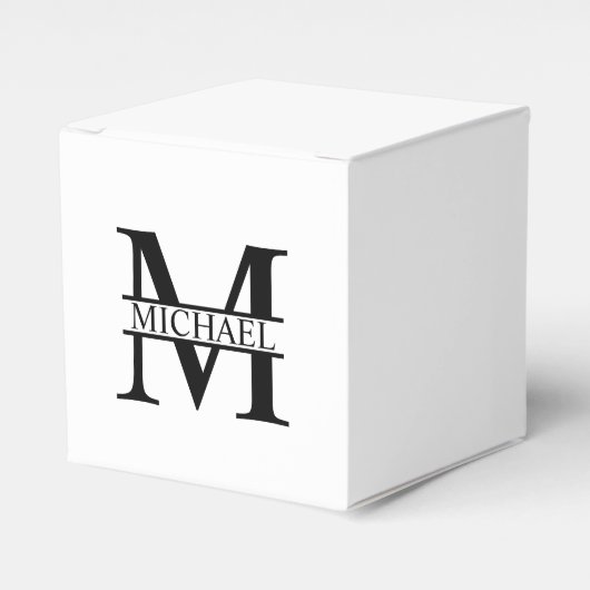 Gepersonaliseerd monogram en naam bedankdoosjes (Voorkant Zijde)