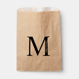 Gepersonaliseerd monogram en naam bedankzakje