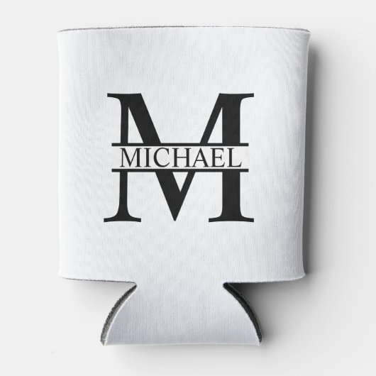 Gepersonaliseerd monogram en naam blikjeskoeler (Voorkant)