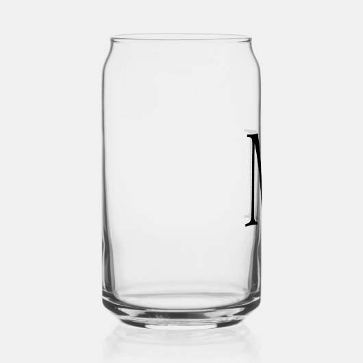 Gepersonaliseerd monogram en naam blikvorm glas (Rechts)