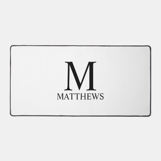 Gepersonaliseerd monogram en naam bureaumat (Voorkant)