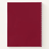 Gepersonaliseerd monogram en naam Burgundy Red Notitieboek (Achterkant)