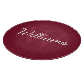 Gepersonaliseerd monogram en naam Burgundy Red Snijplank (Hoek)