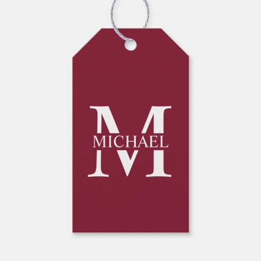 Gepersonaliseerd monogram en naam cadeaulabel (Voorkant)