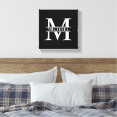 Gepersonaliseerd monogram en naam canvas afdruk (Insitu (Slaapkamer))